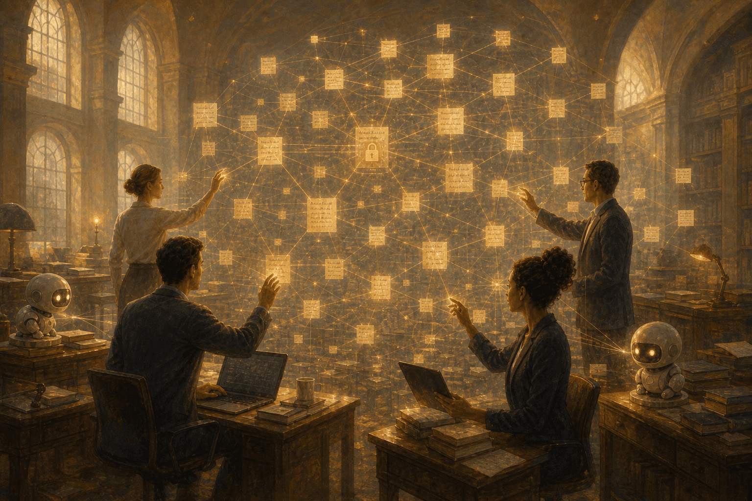 People and agents around a linked note graph